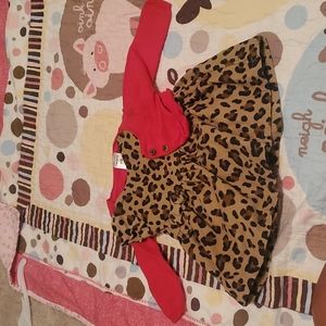 Animal print, corduroy casual dress for baby